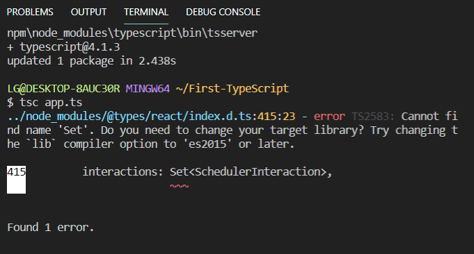 typescript error TS2583 3